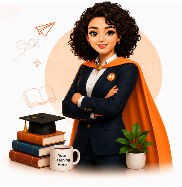 Mia learning hero illustration